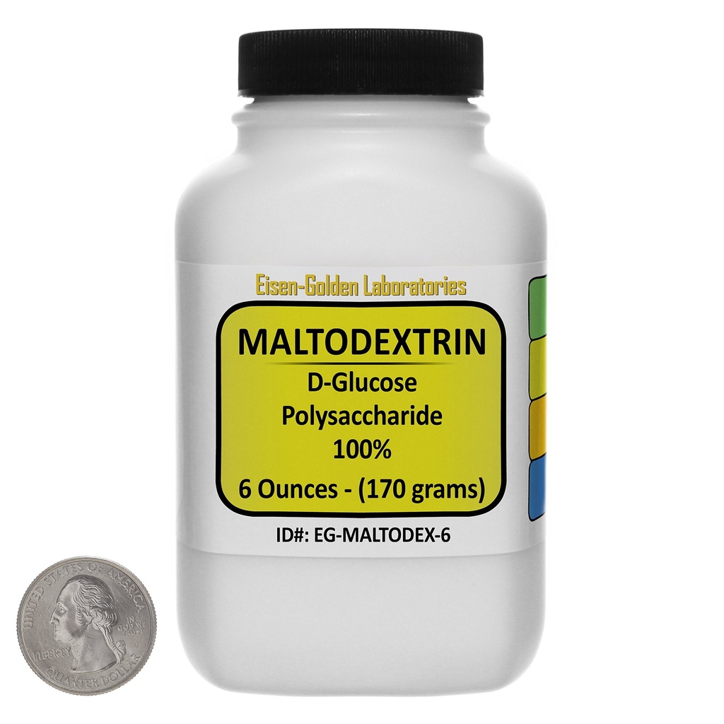 Maltodextrin [D-Glucose] 100% Food Grade Powder 6 Oz in a Space-Saver Bottle