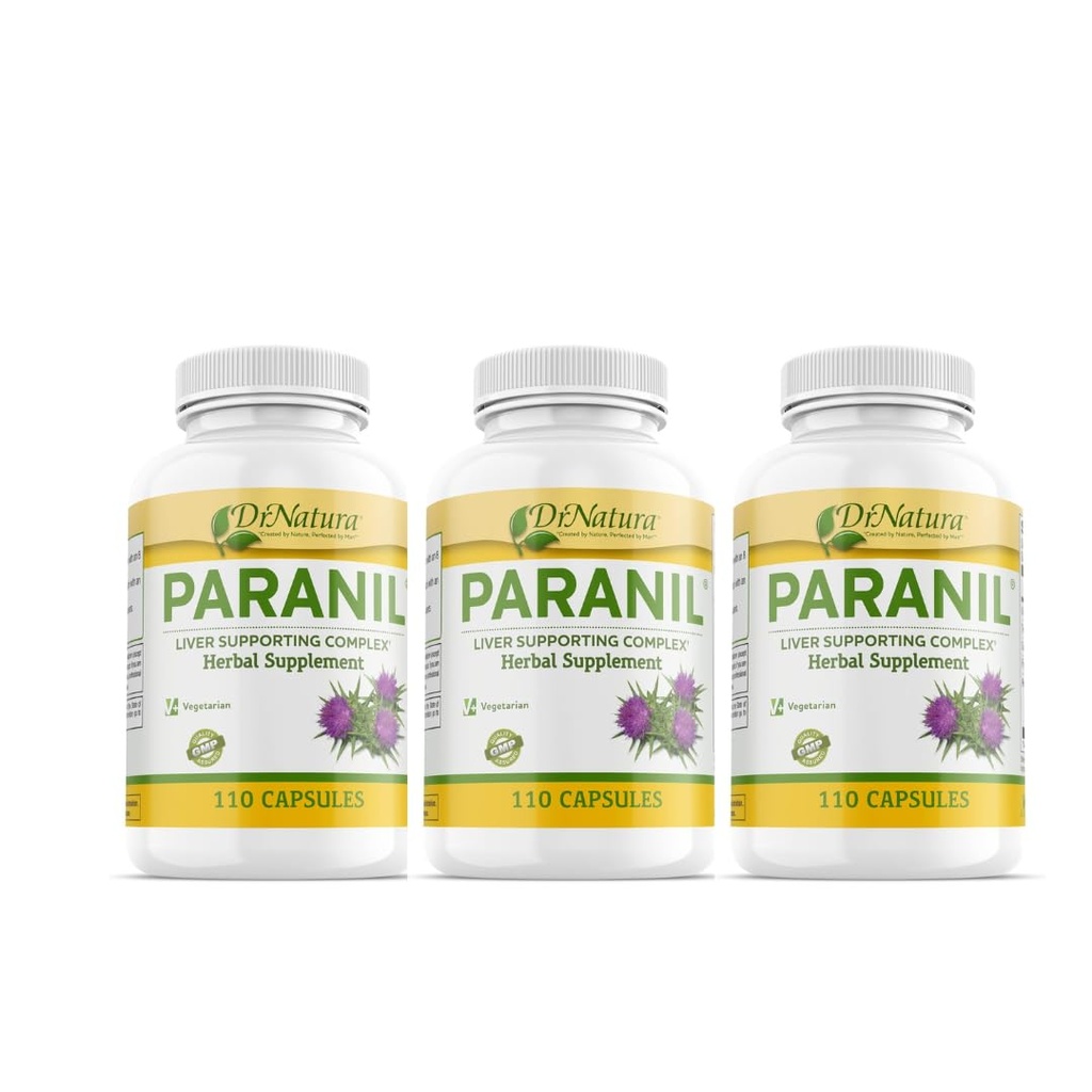 DrNatura 17 Herbal Complex with Milk Thistle for Detoxification Paranil® Liver & Colon Cleanse - 110 Vegetarian Capsules