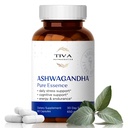 TIVA Ashwagandha Capsules 650mg with Black Pepper Extract – Natural Support for Stress, Metabolism, Immune Function & Mood – Vegan, Non-GMO, Lab-Tested – 60 Herbal Capsules