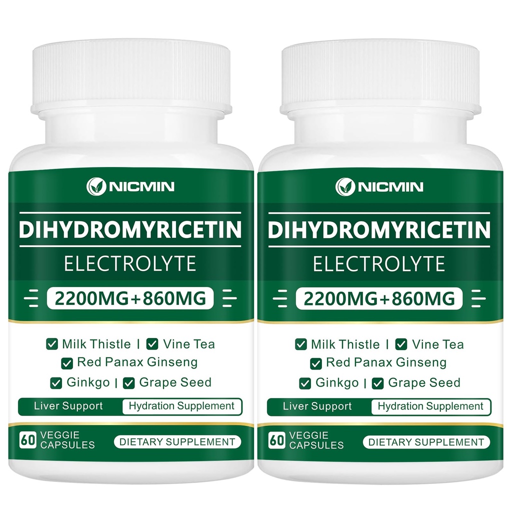 DHM Supplements DHM 2200MG - High Potency Dihydromyricetin Capsules for Liver Support & Detoxification, Vegan & Non-GMO 120 Capsules