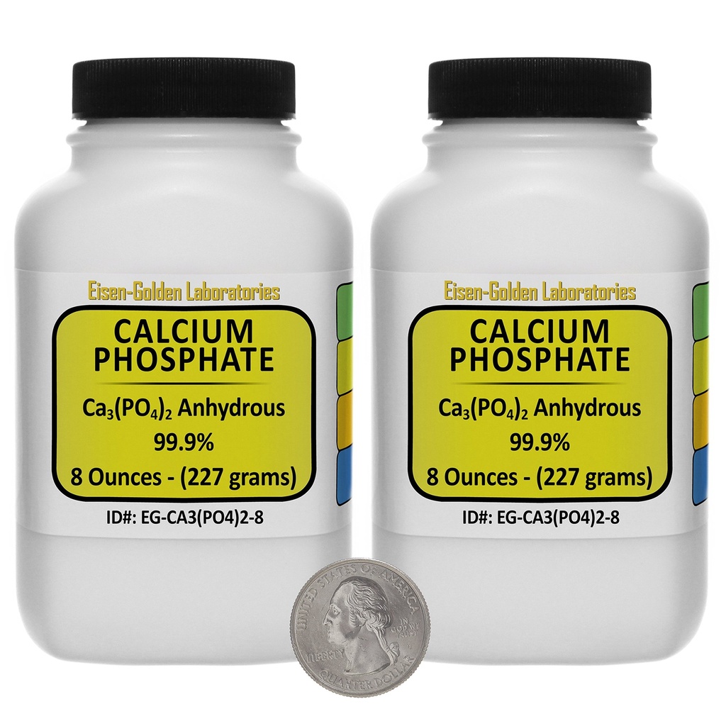 Calcium Phosphate [Ca3(PO4) 2] 99.9% ACS Grade Powder 1 Lb in Two Space-Saver Bottles