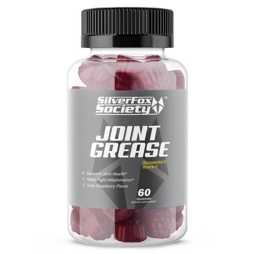 Joint Grease Glucosamine Chondroitin Gummies, Joint Support Gummies with Vitamin E and Glucosamine Sulfate, Immune Support Supplement for Adults Men Women, Raspberry Flavor, 60 Gummies