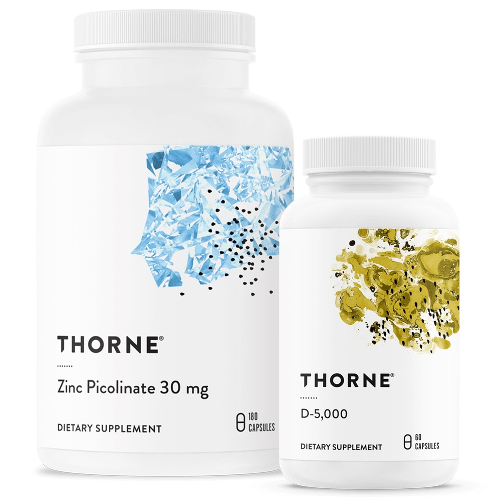 THORNE - Wellness Essentials - Zinc & Vitamin D3 Combo for Immune and Bone Support - 60 to 180 Servings