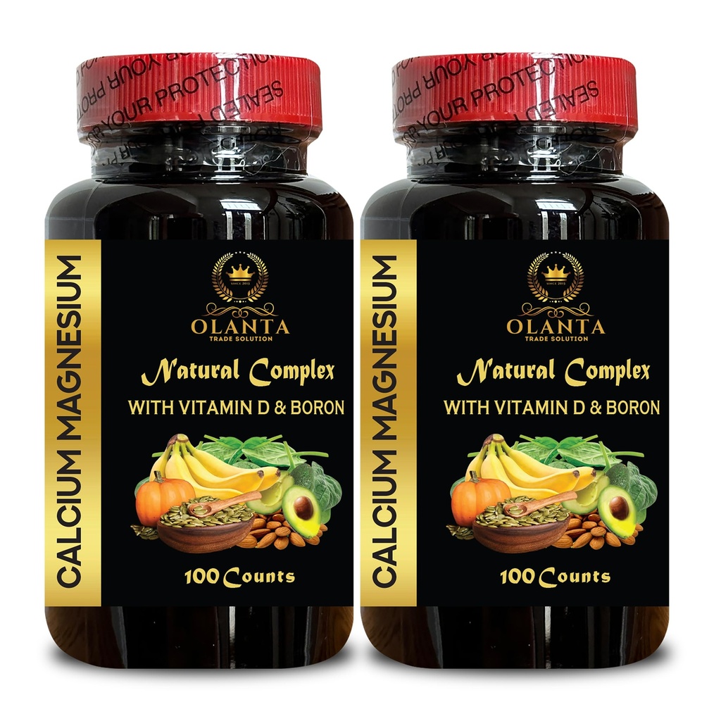 Calcium Magnesium Complex - Calcium Magnesium Plus Boron Capsules, Muscle & Immune Support, Energy Production, and Support Nerves System, Citrate for Muscles - 2 Bottles 200 Capsules