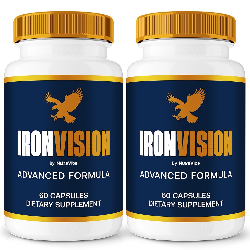 (2 Pack) Iron Vision Capsules – IronVision Premium Eye Health Supplement | Natural Ingredients for Clear, Healthy Eyes, Comfort & Vision Support | Easy-to-Take Pills, Non-Habit Forming (120 Capsules)