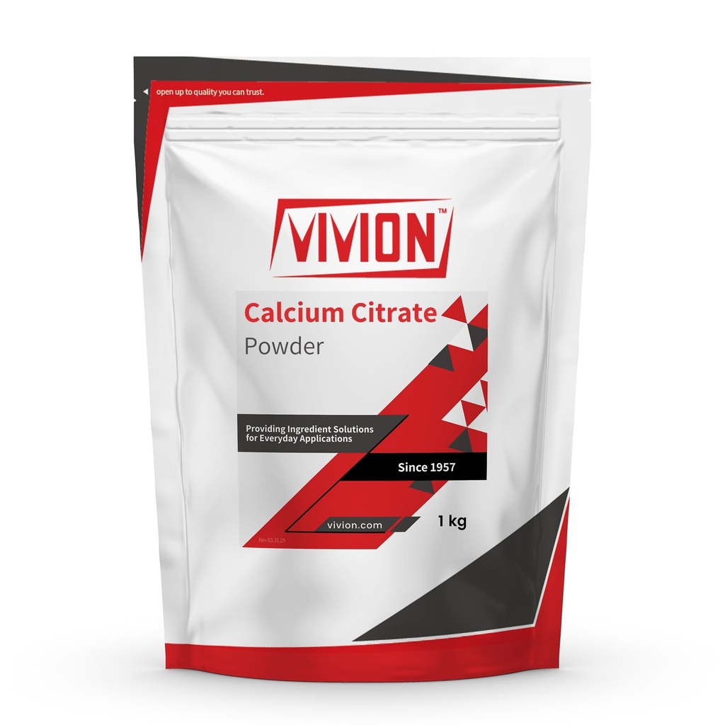 Calcium Citrate Powder USP - 1 kg (2.2 lb) - Preservative Ingredient & Natural Antacid - Electrolyte Salt - Anticaking Agent Tablet Capsule Vitamin Supplement Excipient