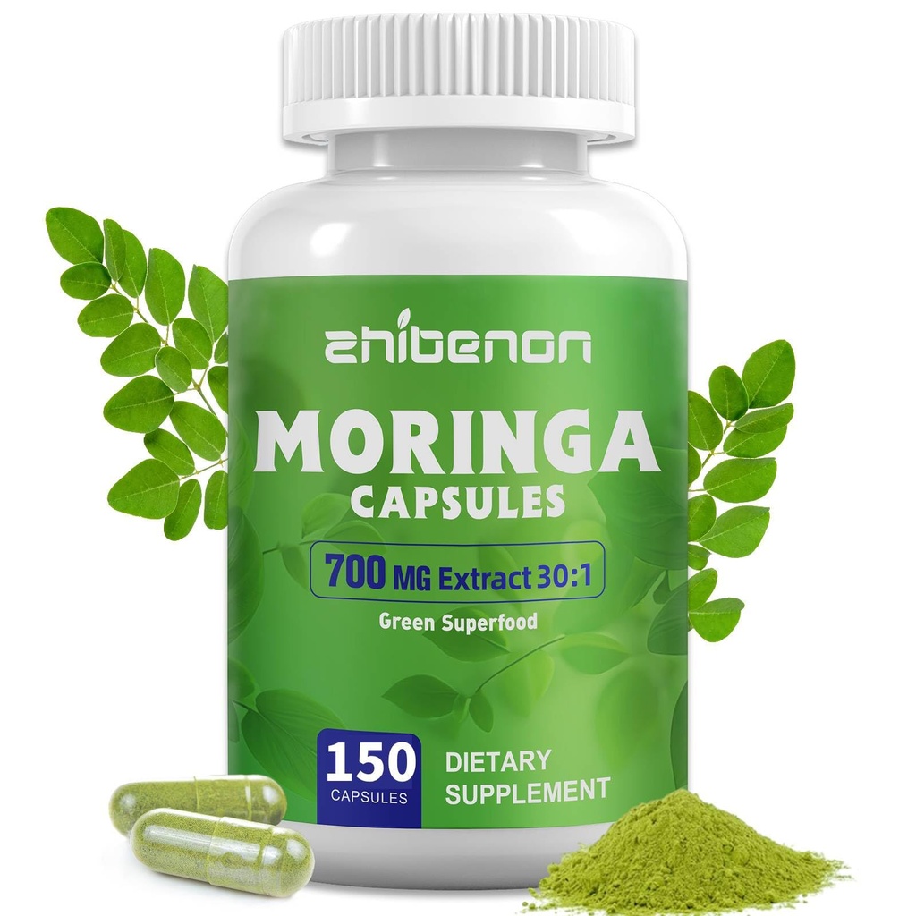Moringa Oleifera Extract 700mg per Serving | 150 Capsules (75 Servings) | 30:1 Concentrate | Antioxidant Support for Energy & Immune Health | Non-GMO