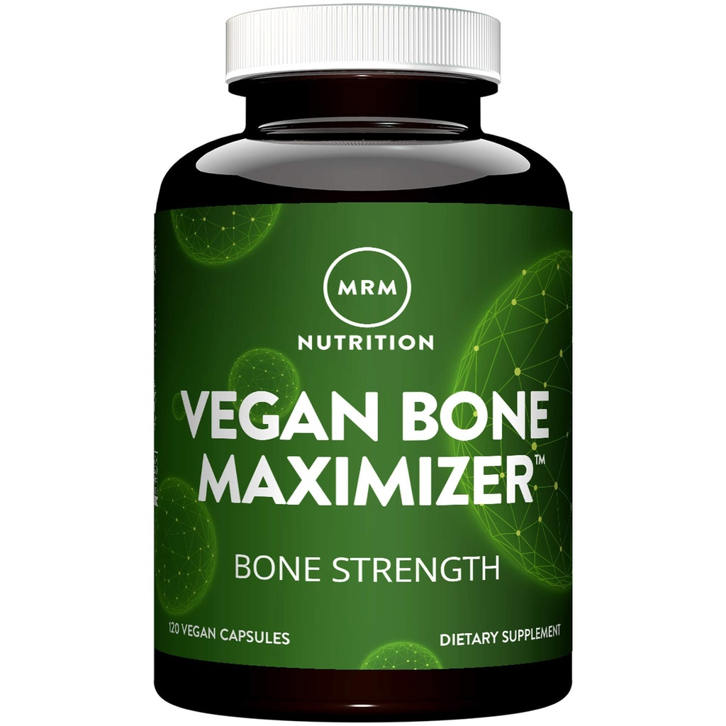 MRM Nutrition Vegan Bone Maximizer- For Women & Men - Calcium & Mineral Complex with Organic Calcified Algae, Vitamin D3, Vitamin K1 & K2, Magnesium, & Zinc for Healthy Bones, Supplement - 30 Servings