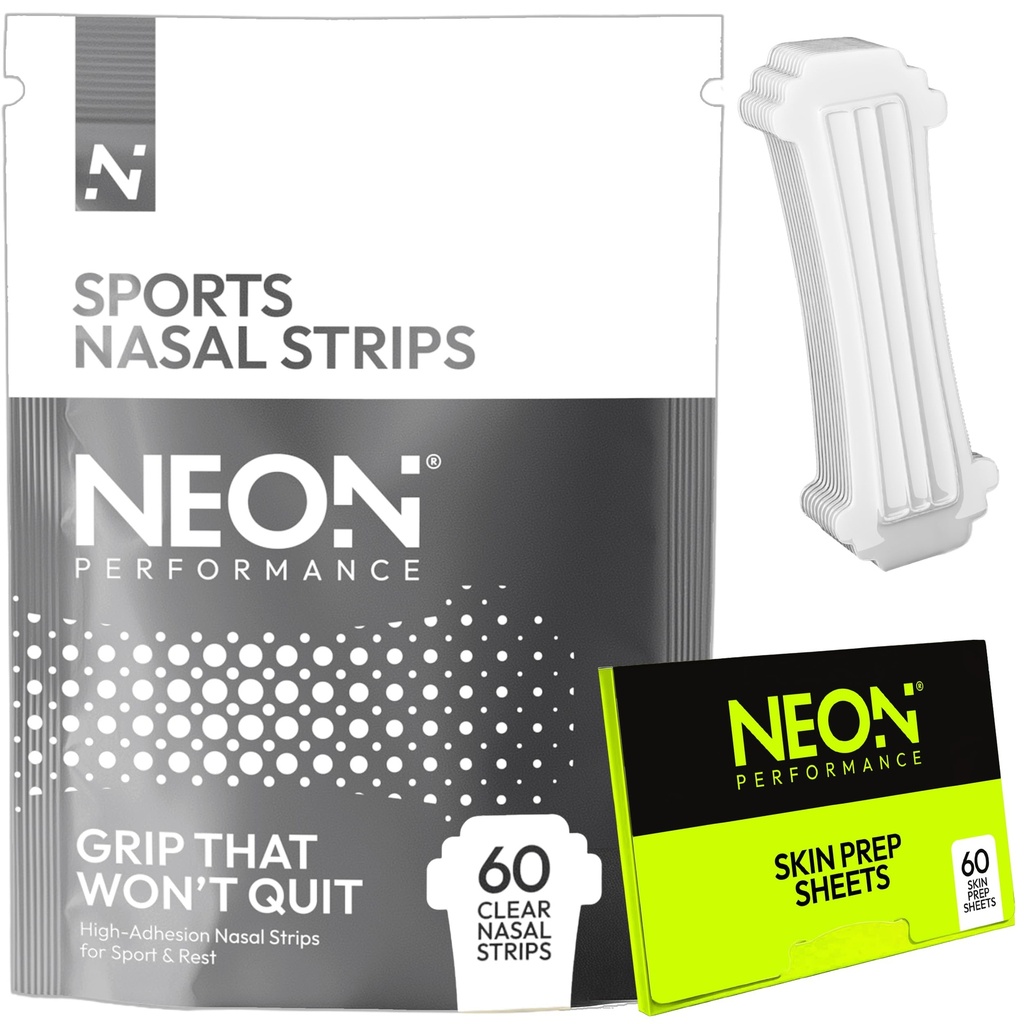 Nasal Strips (60 Count) - Oil & Sweat Resistant Adhesive - Athletic Nasal Strips for Sport & Nose Strips for Snoring & Sleeping - Nose Strips for Breathing (Clear Transparent)