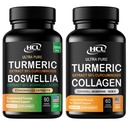 Turmeric Boswellia Extract Supplement 2000 mg + Turmeric Curcumin 95% Extract & Collagen Capsules - NEM Promotes Knee Comfort & Flexibility - Eggshell Membrane w Naturally Occurring Glucosamine