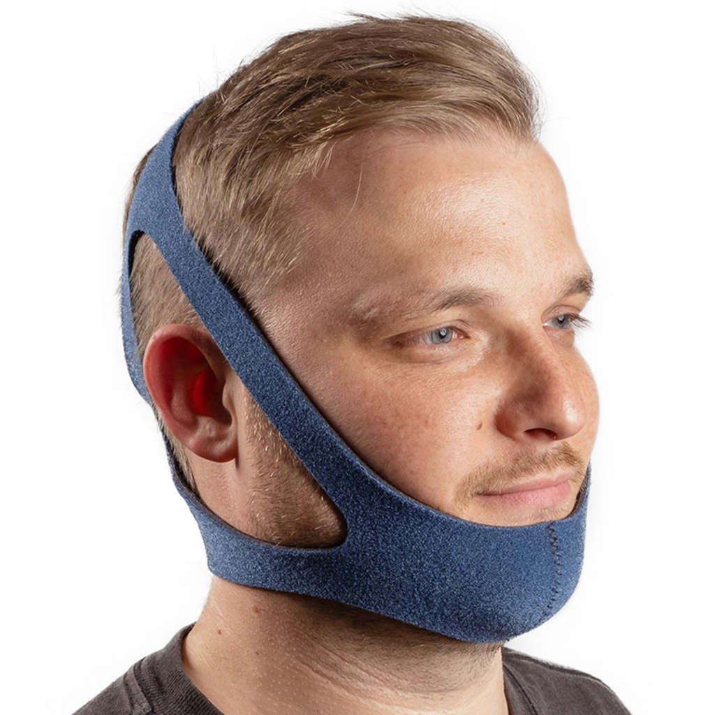 LIFESOURCE - Made in USA Quality - Anti-Snoring Chin Strap for CPAP Users – Adjustable, Breathable, Latex-Free Sleep Chin Strap for Snoring Relief, Comfortable Universal Fit for Men & Women, Navy