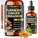 6in1 Liquid Turmeric Curcumin with Ginger, Berberine Extract, Ceylon Cinnamon, Bitter Melon, Black Pepper - Drops Extract - 2FL oz - 60 Servings