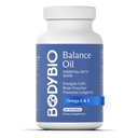 BodyBio Balance Oil - Omega 3 6 Supplement – Cold-Pressed Safflower & Flaxseed Oil – Supports Brain Function, Healthy Skin, and Mood - 60 Softgels