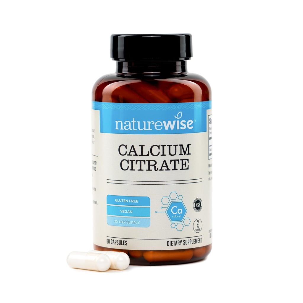 NatureWise Calcium Citrate 300mg Capsules - Supplement for Bone Health - Easy to Digest & Well-Absorb - Vegan, Non-GMO, Gluten-Free - 60 Capsules[30-Day Supply]