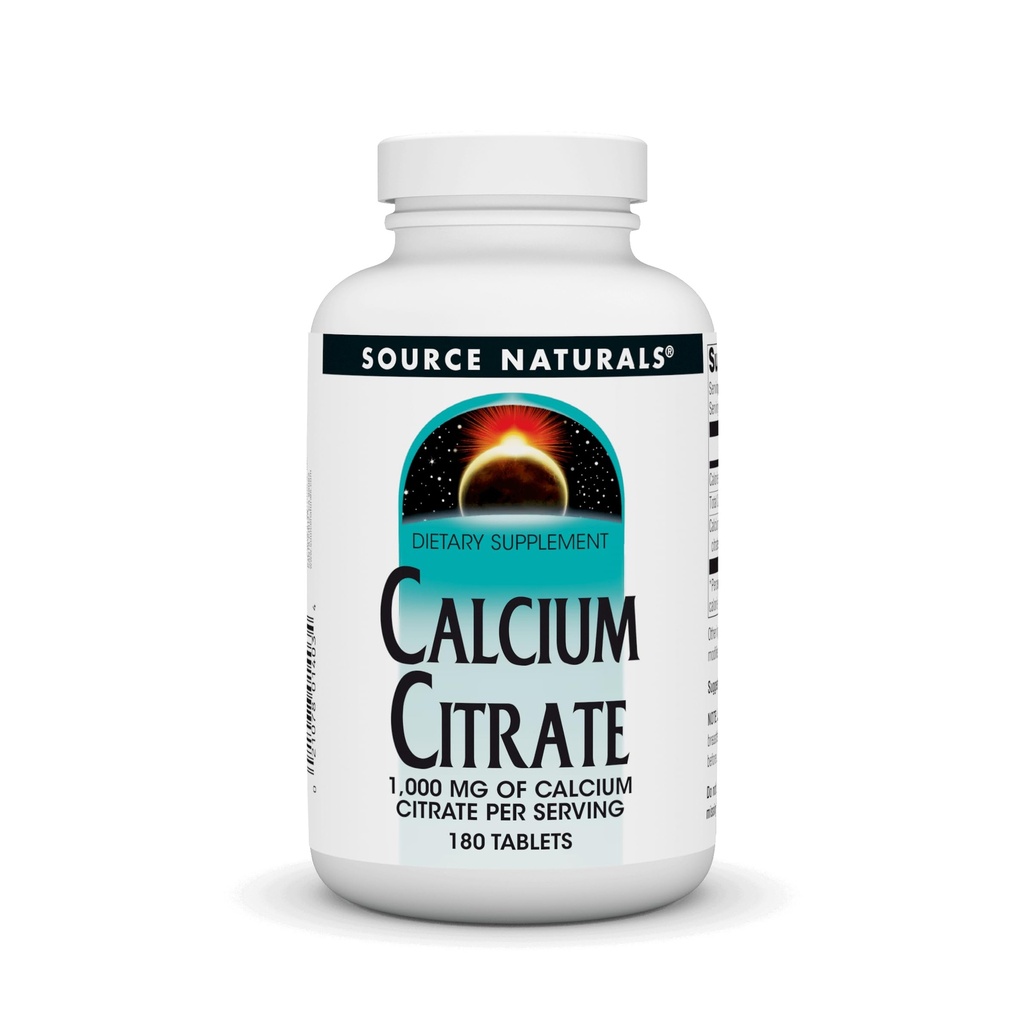 Source Naturals Calcium Citrate, 1,000 mg - 180 Tablets | 1,000 mg of calcium citrate per serving | Bone Support*