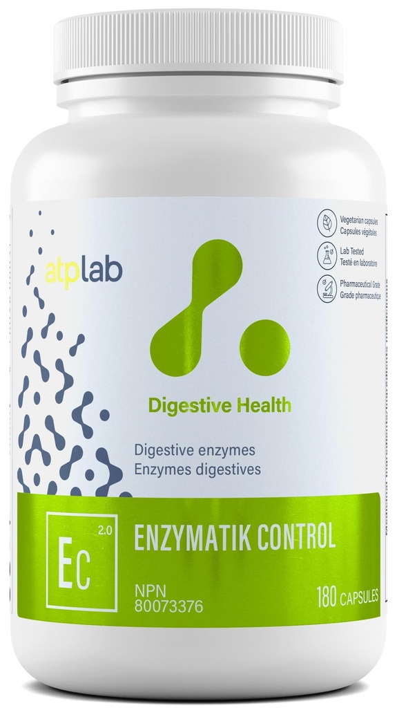 ATP LAB Enzymatik Control, 180 Capsules 90-Day Supply - Enhances Appetite and Supports Digestion - Contains Digestive Enzymes - Prevent Nausea and Increase Bile Flow