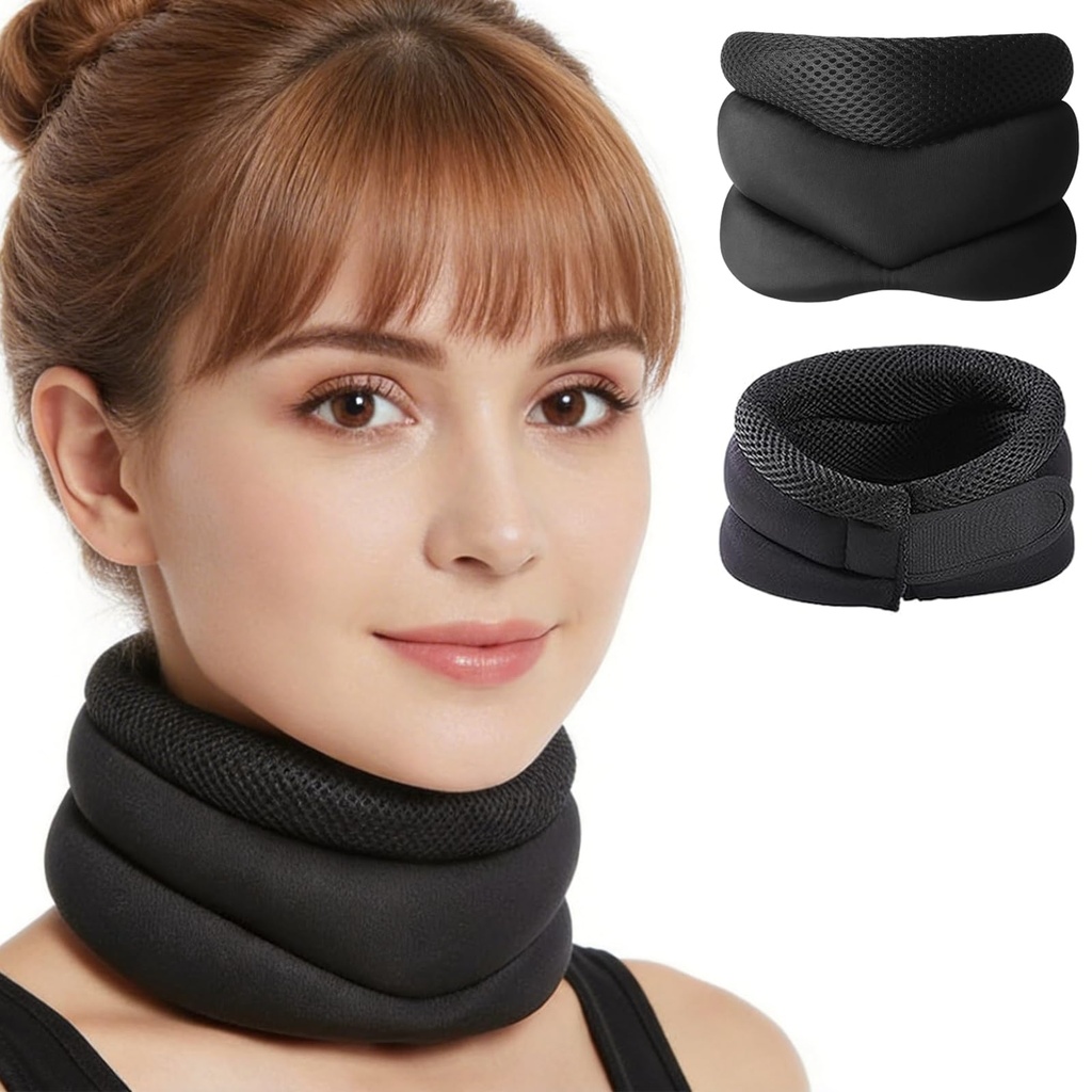 Neck Support for Snoring, Neck Brace for Sleeping, Adjustable 3-Stage Cervical Collar, Relief of Sleep Apnea & Cervical Spine Pressure, Soft Cervical Collar for Cervicorrect