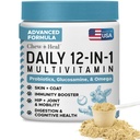 Dog Multivitamin Powder – 12-in-1 Formula with Probiotics, 14 oz | Puppy and Senior Dog Vitamins and Supplements, Glucosamine, Omega 3,6,9, Vitamins, Probiotics, and More