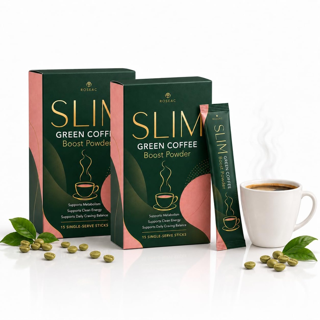 Slim Green Coffee Boost Powder, Flavorless Coffee Stick Packs for Hot or Iced, Easy Mix Powder, 15 Single-Serve Sticks (2)