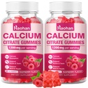 Calcium Citrate Gummies 1200mg - Sugar-Free Chewable Supplement for Women & Men with Bone, Muscle & Immune Support - Raspberry Flavor, 120 Count