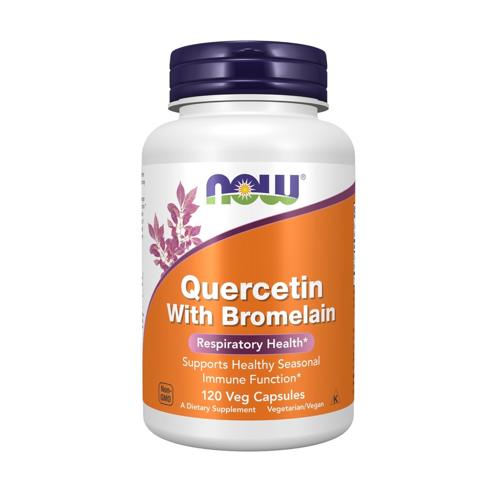 NOW Foods Supplements, Quercetin with Bromelain, Balanced Immune System*, 120 Veg Capsules (Pack of 12)