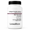 LivingRock Marine Beauty Collagen Complex for Skin, Hair & Nails with Type 1 Marine Collagen, Hyaluronic Acid, Astaxanthin, Vitamins C & E, 90 Capsules, 45-Day Supply