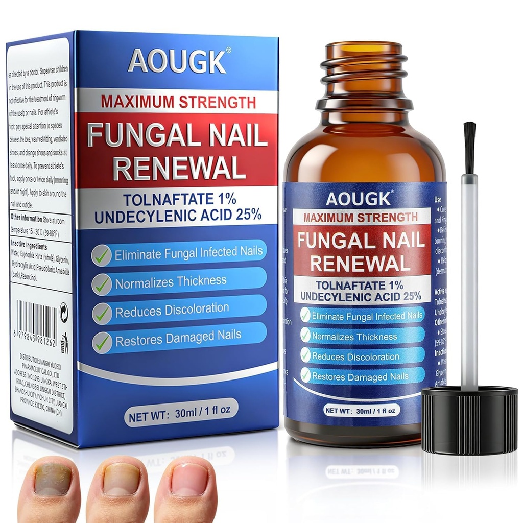 Toenail Fungus Treatment Extra Strength: Maximum OTC with 25% Undecylenic Acid Nail Repair for Damaged Nail, Thick, Yellow, and Discolored Toenails, for Fungus Relief, 30ML