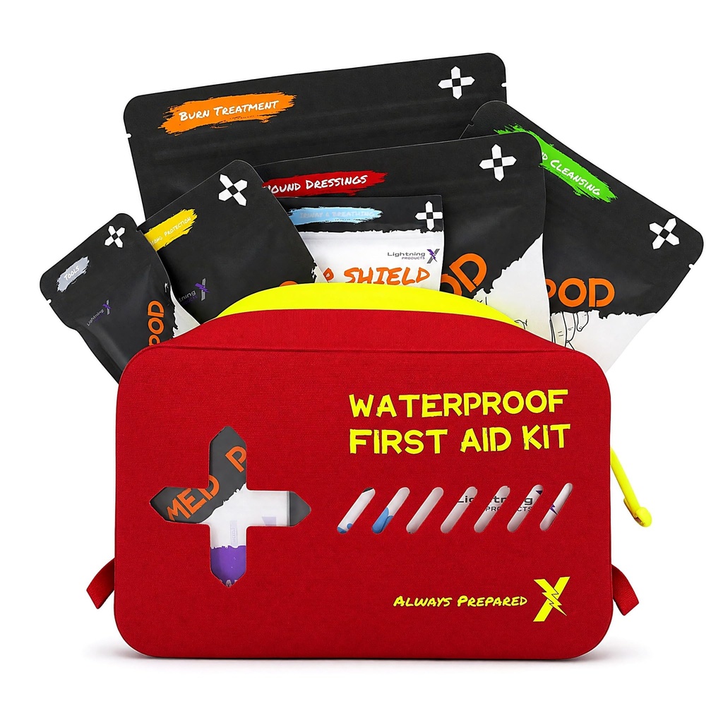 Lightning X 269pc OSHA ANSI Class A+ First Aid Kit, Waterproof IPX7, Portable Emergency Medical Kit for Home, Car, Work, Boat