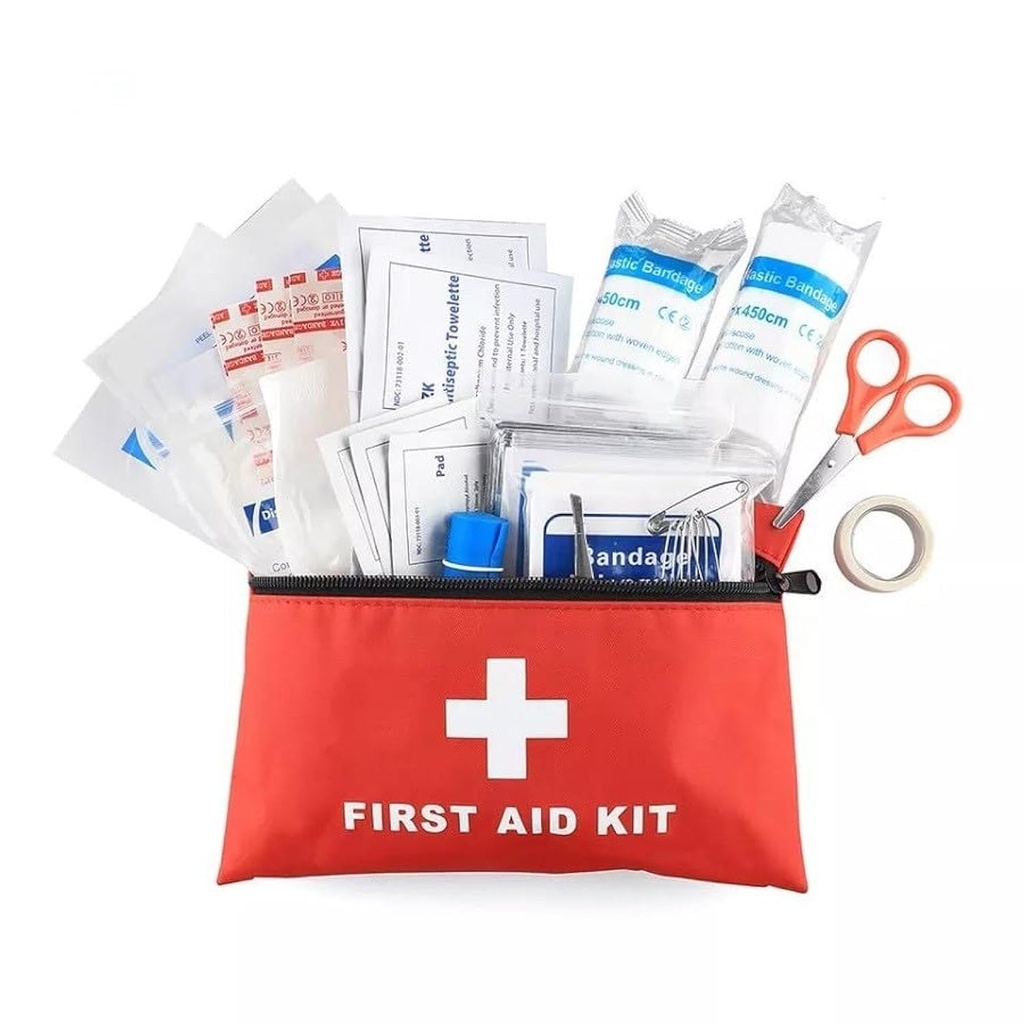 Travel Survival First Aid Emergency Kit – 95 Pieces – Compact & Lightweight Emergency Medical Kit for Carry On, Backpacking, and Road Trips