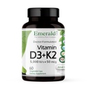 EMERALD LABS Vitamin D3+K2 - Vitamin D & VitalDelta MK-7 for Bone Health & Heart Support* - Vegetarian, Gluten-Free, Clinical Potency - 60 Vegetable Capsules