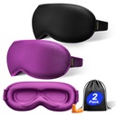 Weighted Eye Mask for Sleeping 2 Pack: Gentle Pressure Blackout Sleep Mask with 3D Contoured Cups, Zero Eye Pressure Sleep Mask for Lash Extensions, Memory Foam Travel Mask, Black Purple