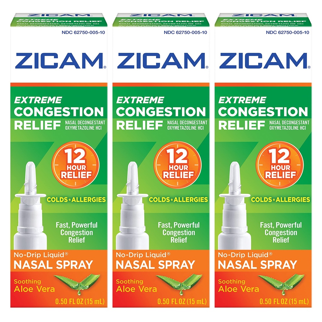 Zicam Extreme Congestion Relief Liquid Nasal Spray 0.50 Ounces (Pack of 3)