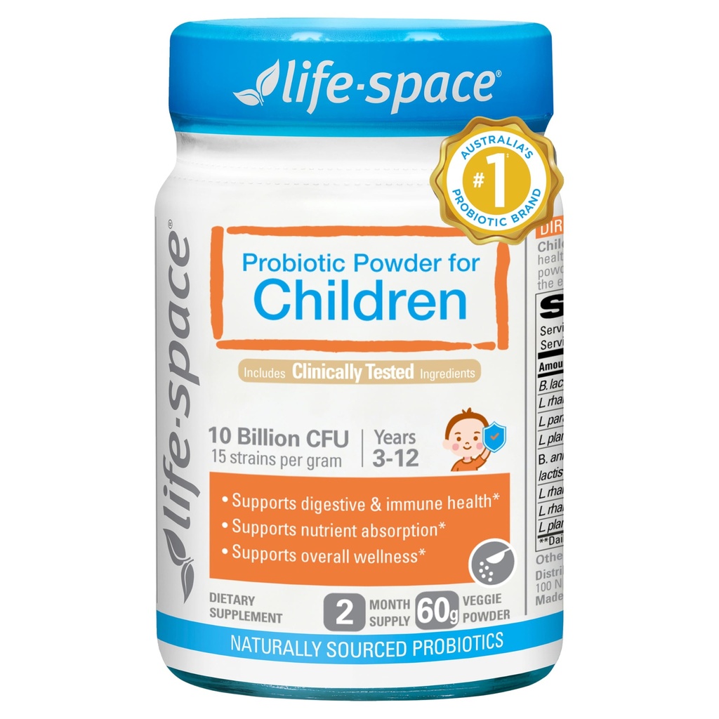 Life-Space Probiotic for Children 3-12 Years,10 Billion CFU & Multi Strain, Improve Appetite for Relieve Picky, Boost Digestive Health & Immune, Support Children's Overall Health, 60 Grams