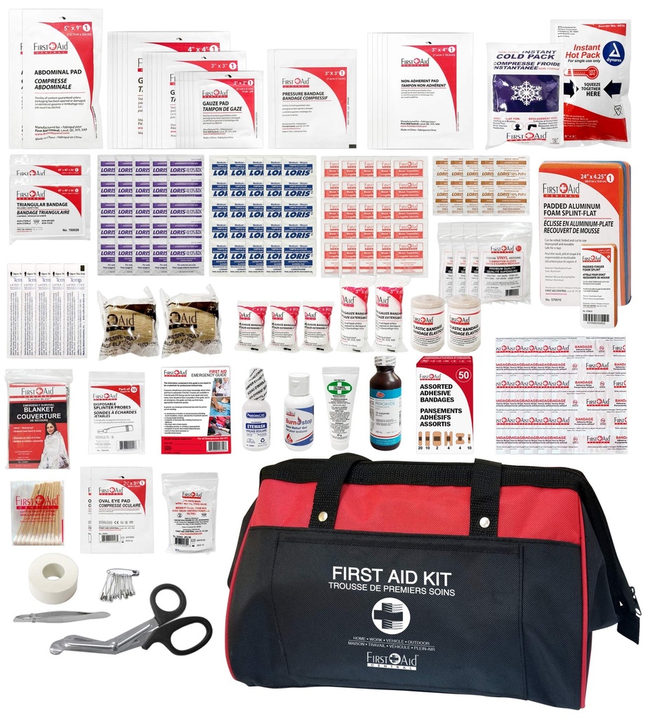 First Aid Central AZ-DLHFAKN Deluxe Emergency First Aid Kit For Home, Work, and Travel, 258 Pieces