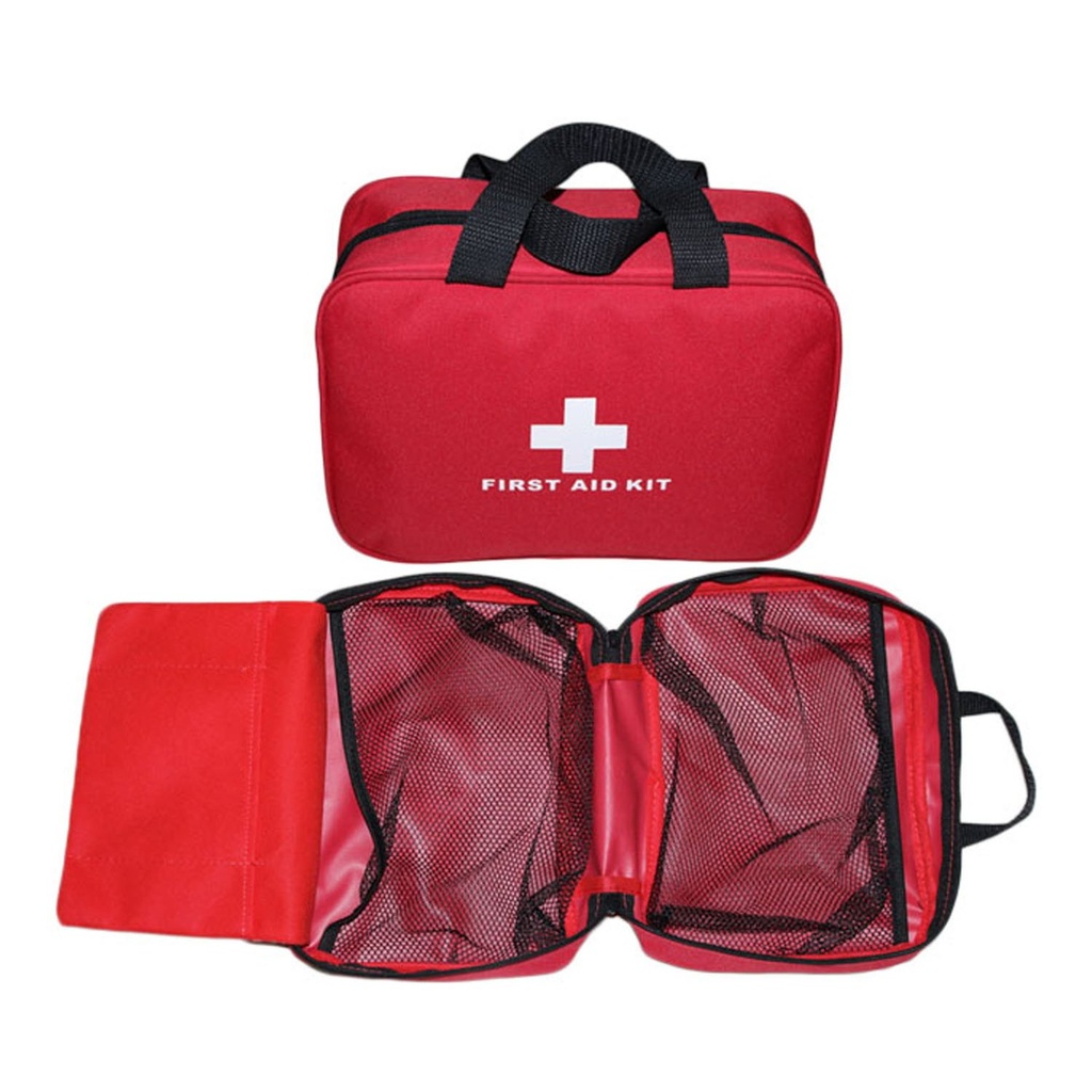 Nylon First Aid Empty Kit,Compact Waterproof and Lightweight First Aid Bag with Zippered for Emergency at Home, Office, Car, Outdoors, Boat, Camping, Hiking(Bag Only)