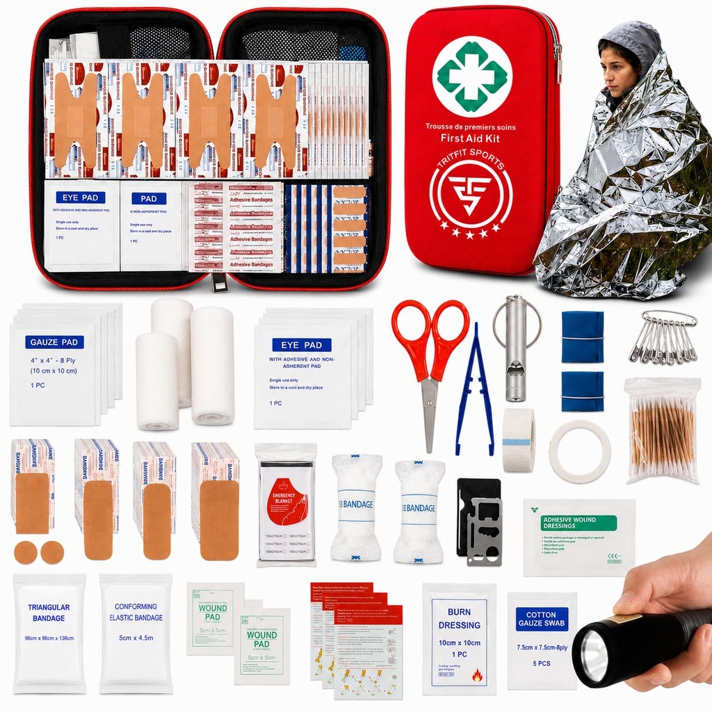 314 Pieces First Aid and Survival Kit for camping, Hiking