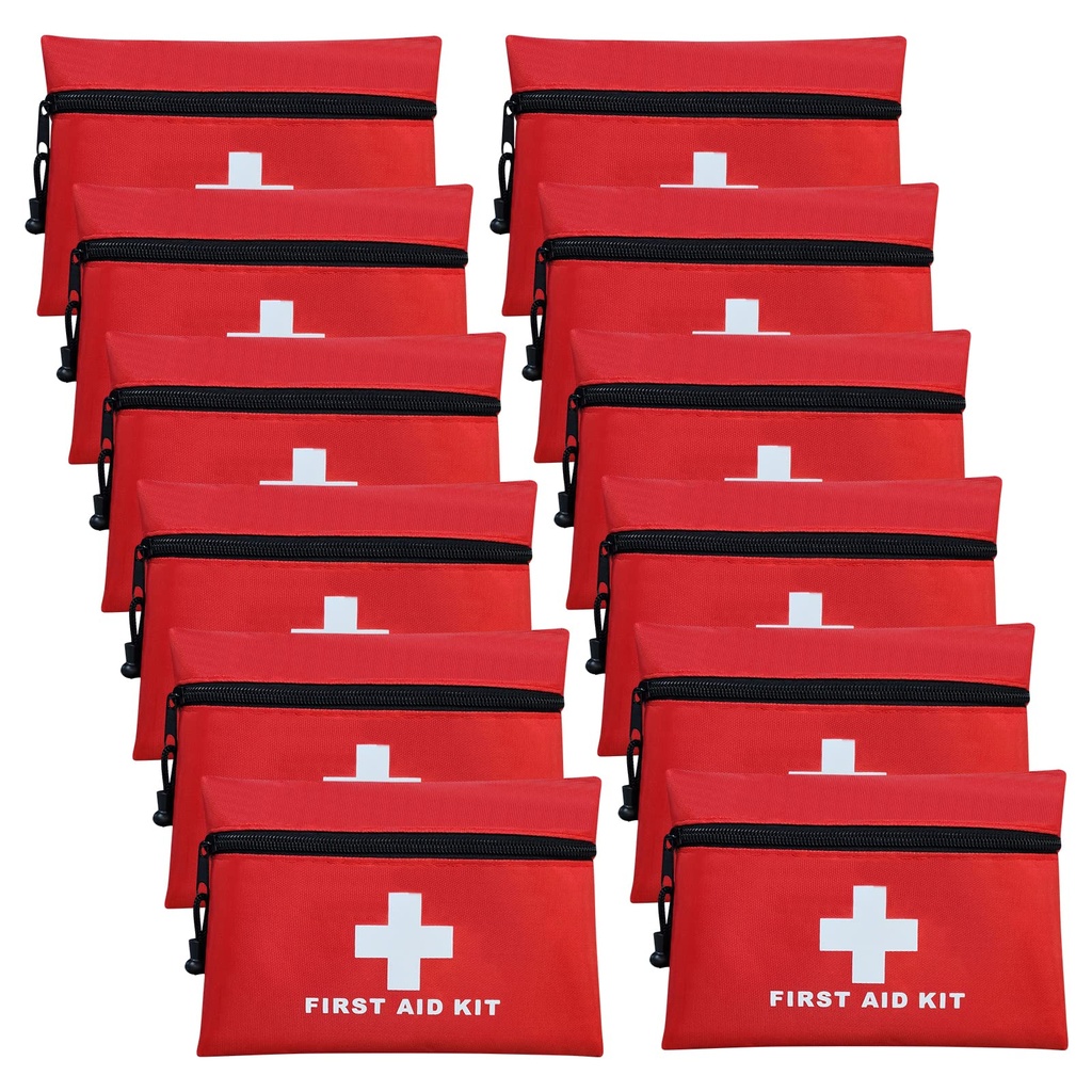 12pcs Mini First Aid Kit Empty Bag with Zipper (Bag Only)
