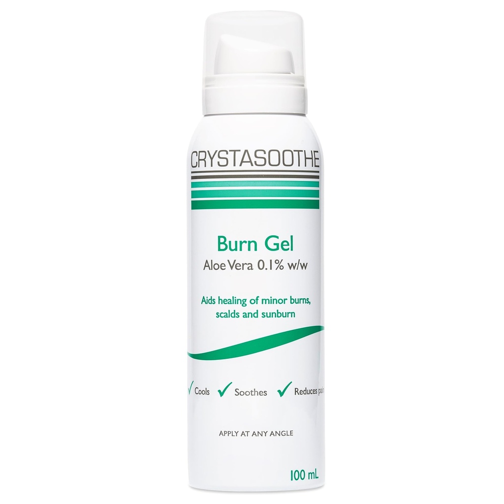 Crystasoothe Burn Gel - After Burn, Protective Gel to Cool and Soothe Minor Burns, Scalds And Sunburns. First Aid Treatment Spray. 100ml Bottle