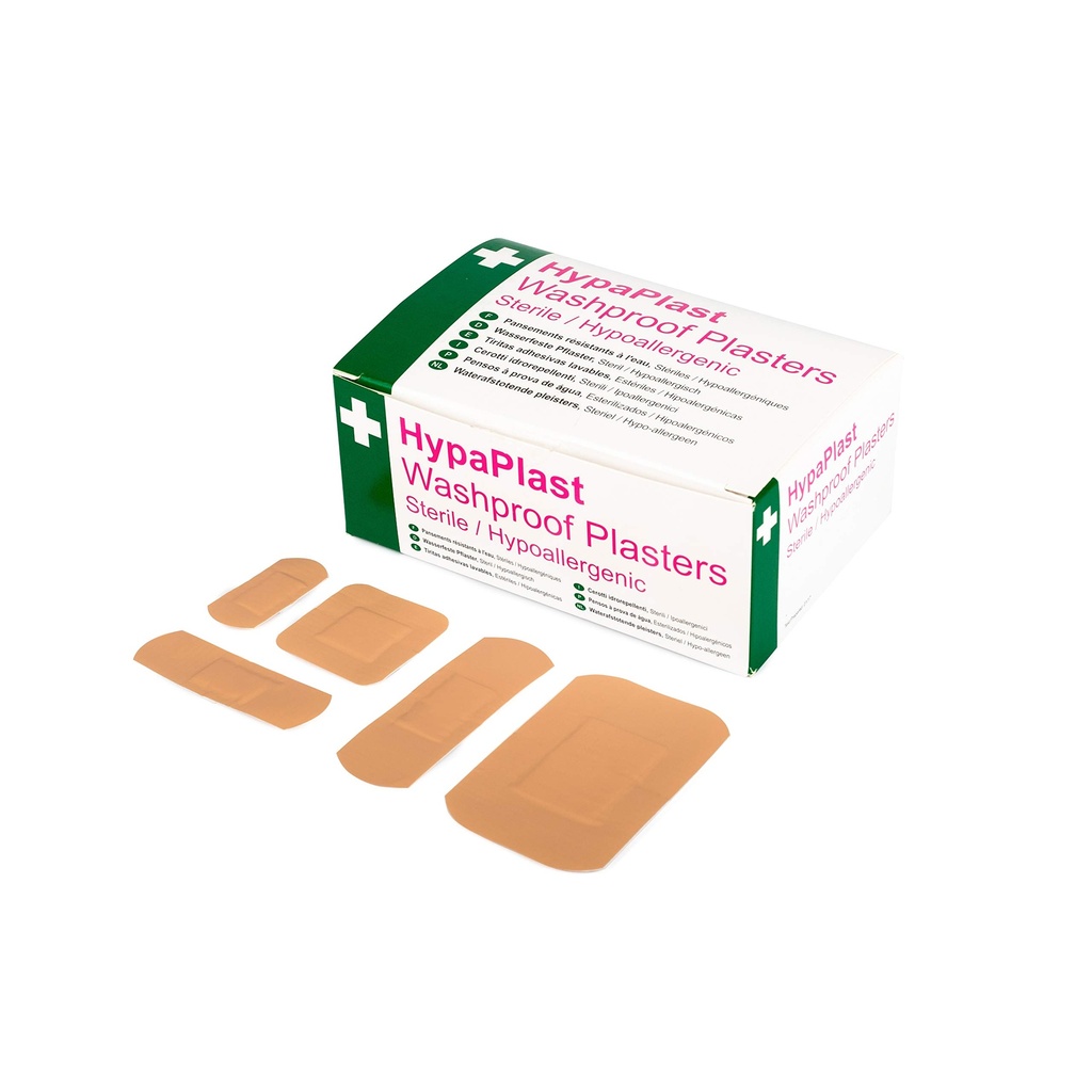 Safety First Aid HypaPlast Pack of 100 Assorted Washproof Plasters