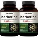 NatureBell Berberine Supplement 1,500mg with Ceylon Cinnamon & Turmeric Root, 480 Veggie Capsules (2 Pack) | 97% Pure Berberine HCL | Supports Balanced Sugar Levels & Heart Health | Vegan, Non-GMO