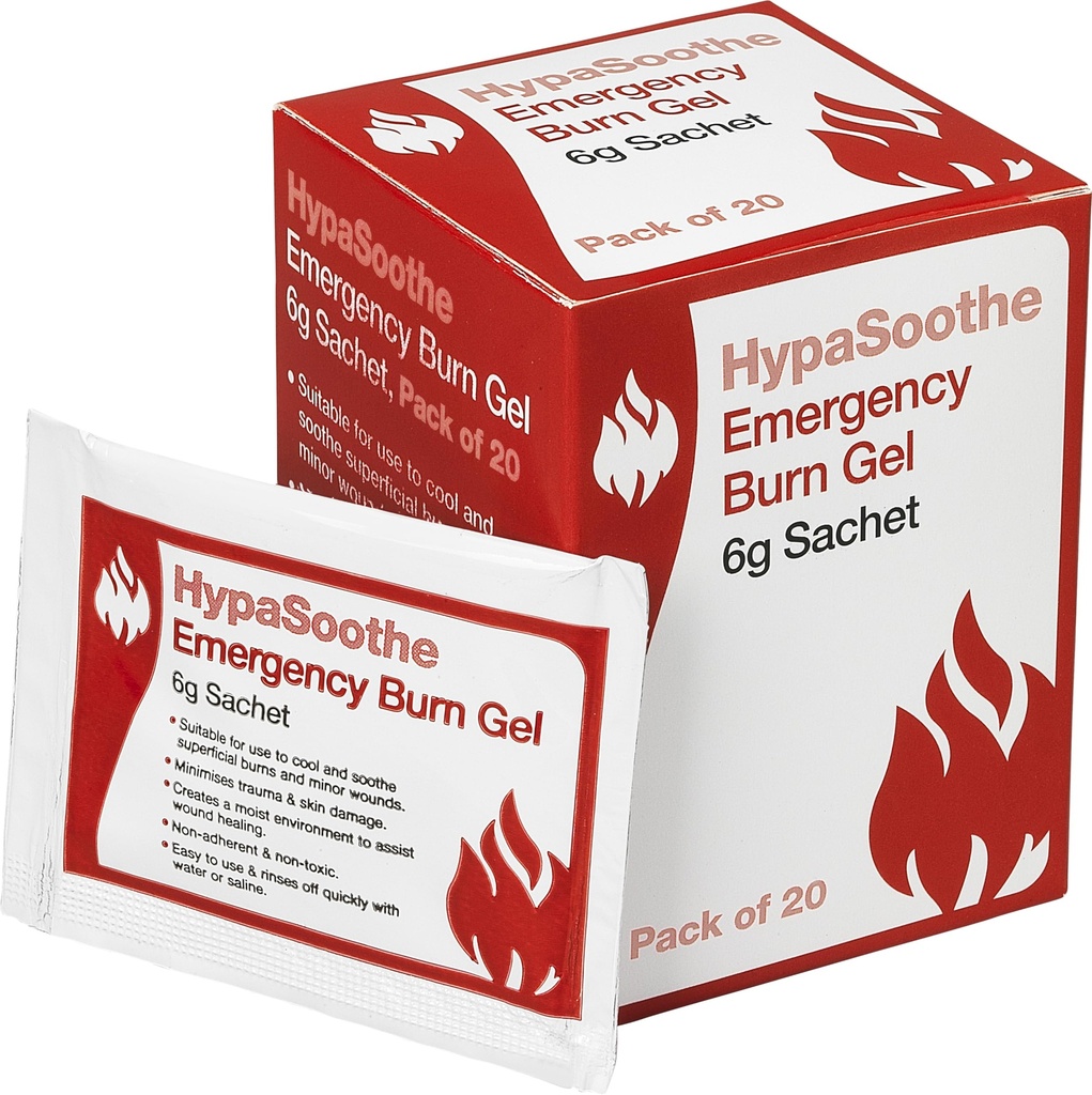Safety First Aid HypaSoothe Pack of 20 Emergency Burn Gel 6g Sachets