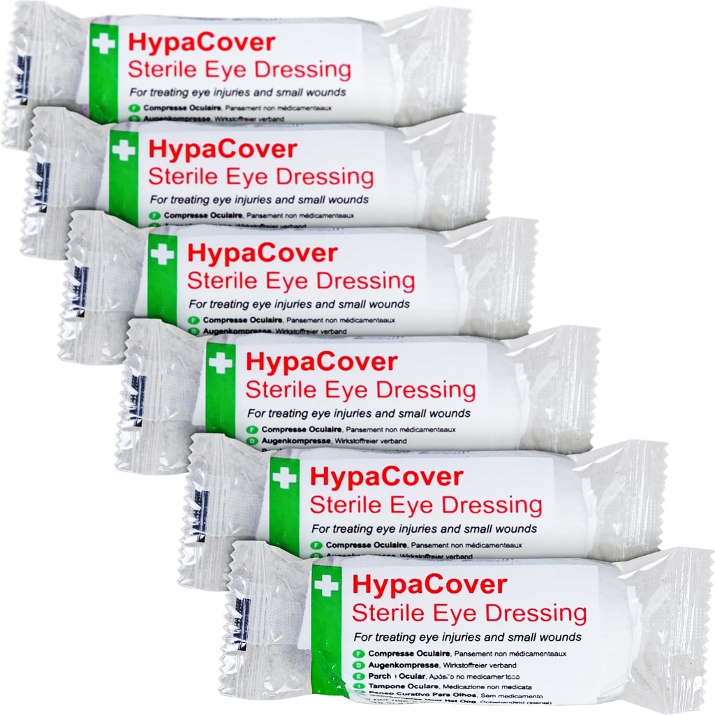 Safety First Aid HypaCover Pack of 6 Sterile Eye Pad Dressing Bandages