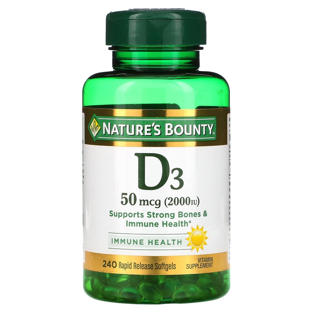 Nature's Bounty D3-2000 IU, 240 Softgels (Pack of 2)