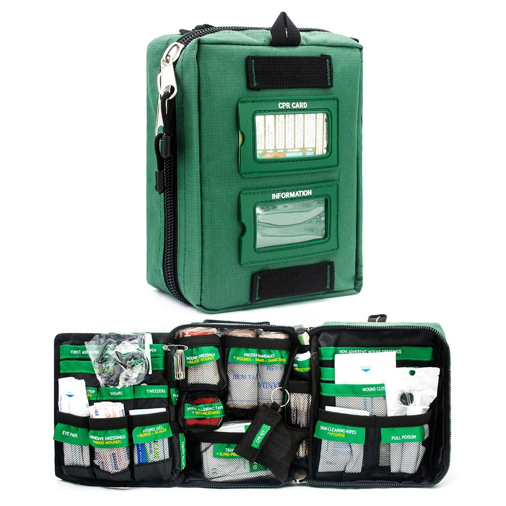 Professional Trauma First Aid Kit - Labelled Compartments for Home,Workplace, Outdoor, Car, Boat, Travel Emergencies 165 Piece Emergency Necessities Kits
