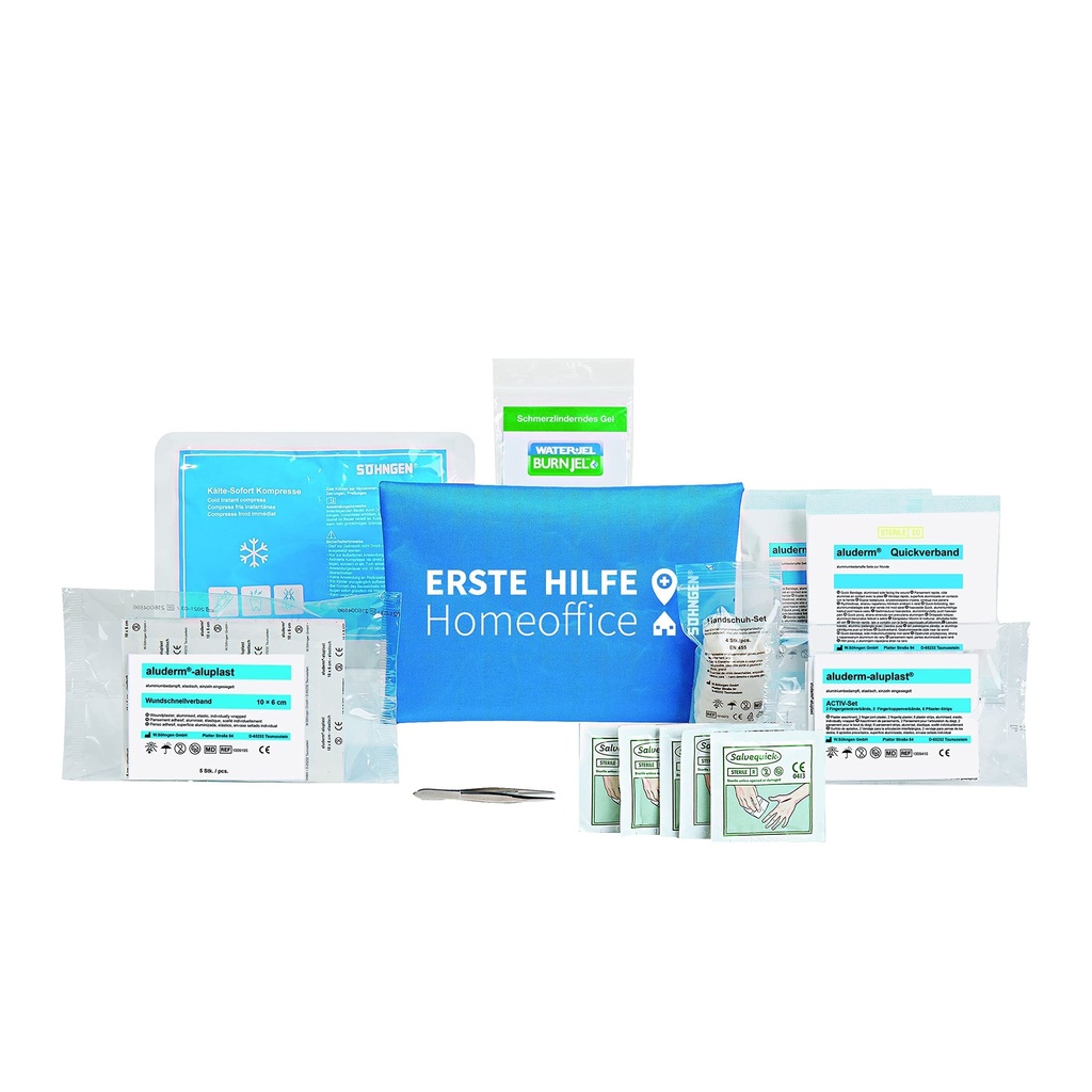 Söhngen First Aid Bag Home Office Blue (First Aid Kit Including Bandage Material, Compresses, Plaster Set) 0307045b