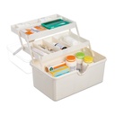 Relaxdays Pharmacy Box, 7 Compartments, First Aid Box, Home Medicine Cabinet, Plastic, H x W x D: 20.5 x 30 x 21 cm, White