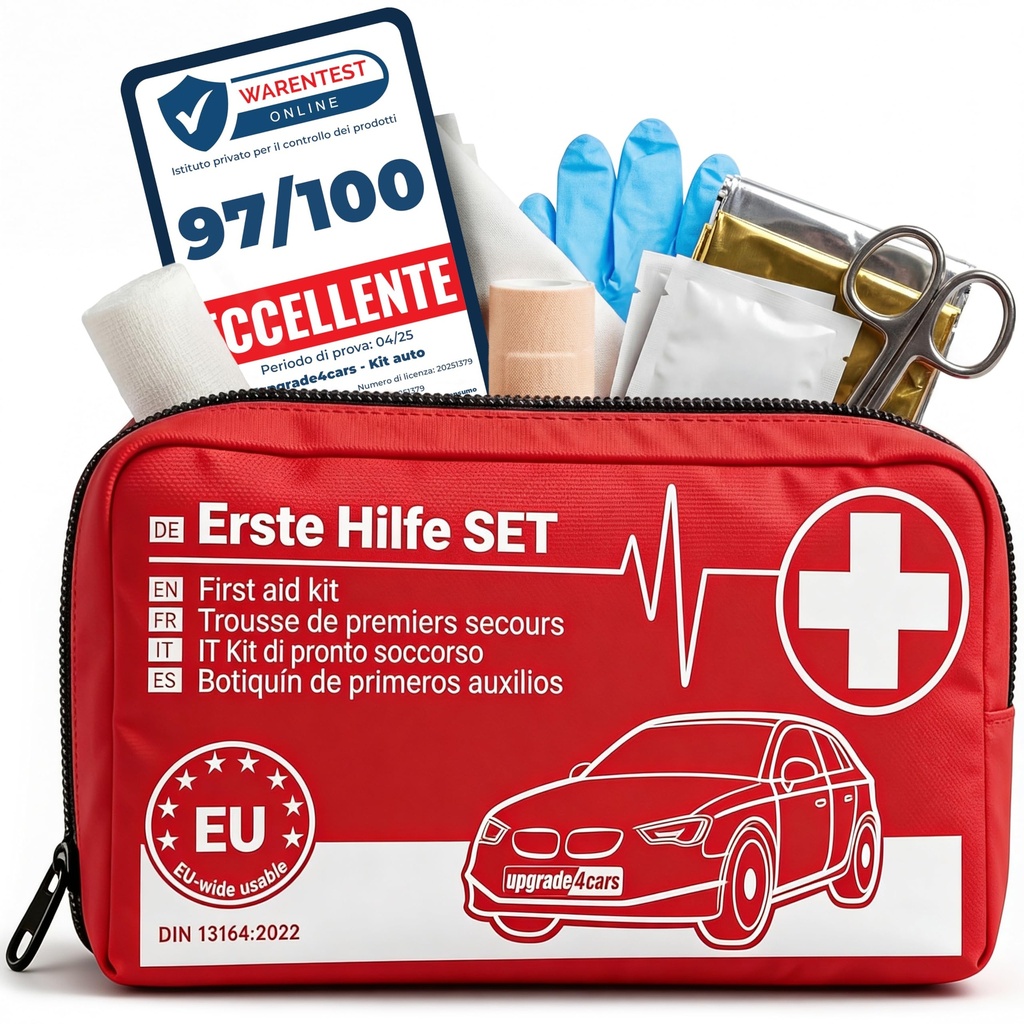 Upgrade4cars Car First Aid Kit Version 2026 DIN 13164 Standard