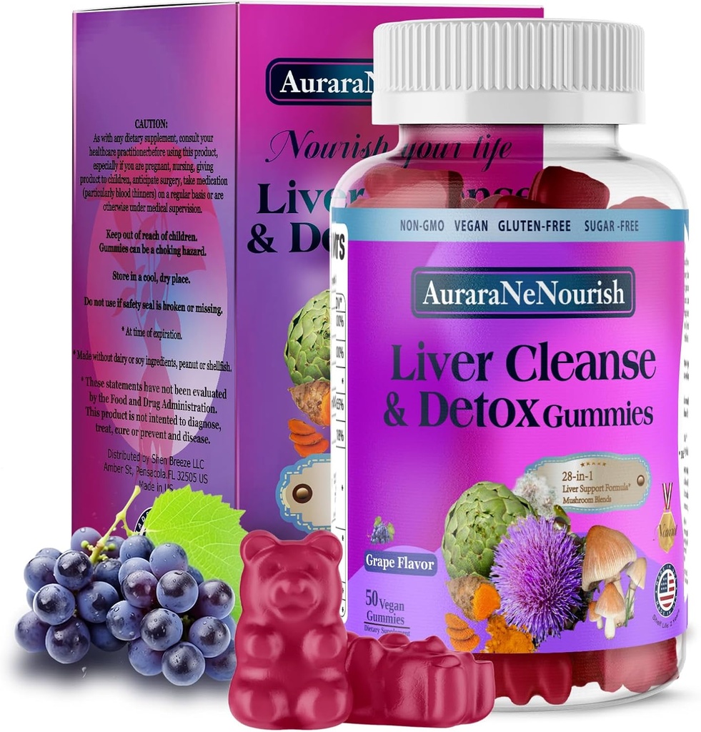 Liver Supplement Gummies, 28-in-1 Liver Detox w/Milk Thistle Silymarin, Artichoke, TUDCA, High Potency Liver Health Formula Dose for Your Liver Cleanse Detox Repair Renew & Support丨Grassed Fed