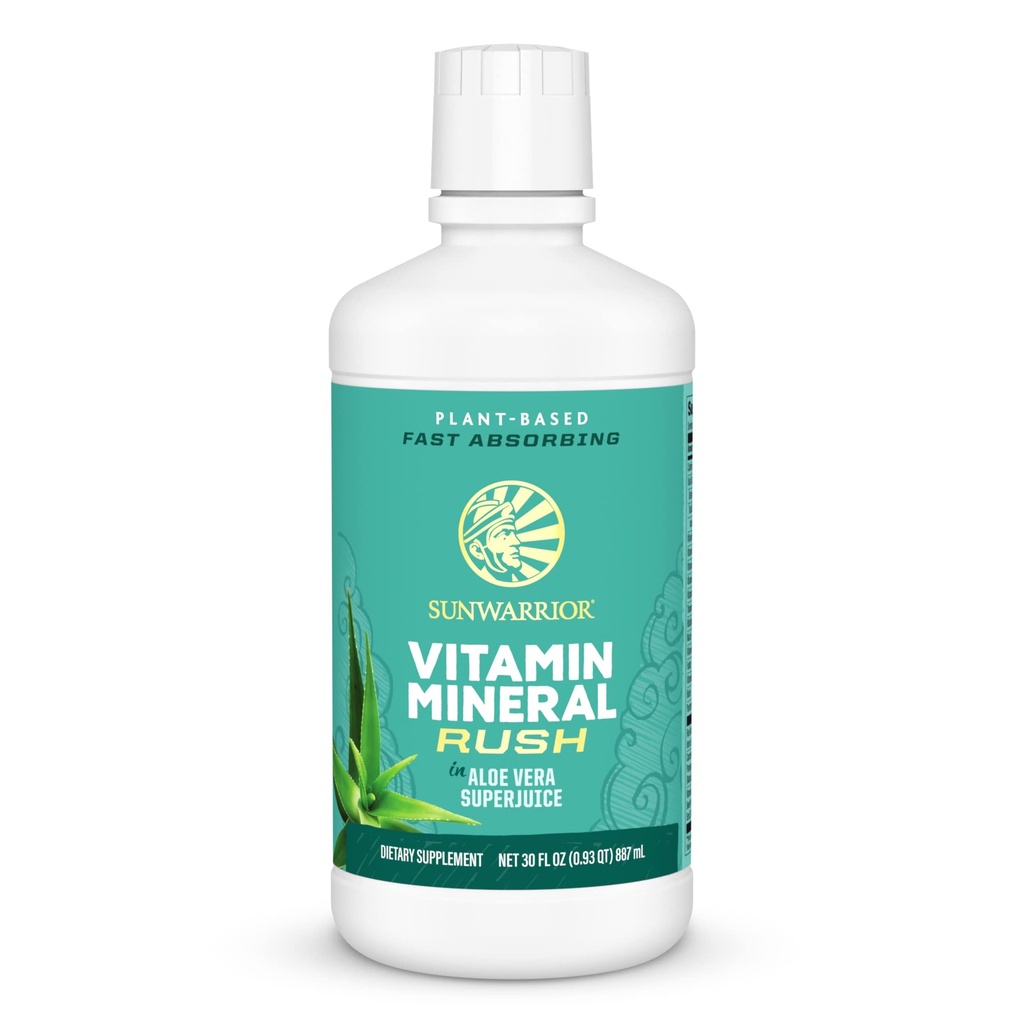 Sunwarrior Liquid Multivitamin Supplements & Minerals Vegan Plant-Based with Aloe Vera for Men and Women | Energy & Immune Support Gluten Sugar Dairy Free | 30 Fl Oz