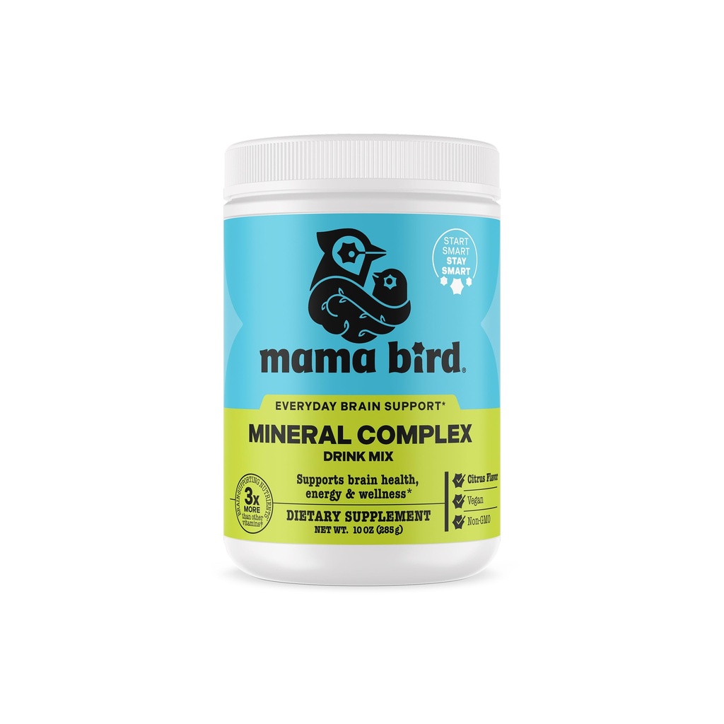 Mama Bird Mineral Complex - Brain Health Support Multivitamin - Aids Bone Development for Mother & Baby - Drink Supplement with Choline & Magnesium - Lemon-Lime, 285 g (30 Servings)